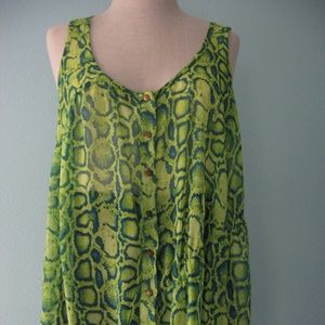 Rachel Roy  Snakeskin Print Transparent Blouse